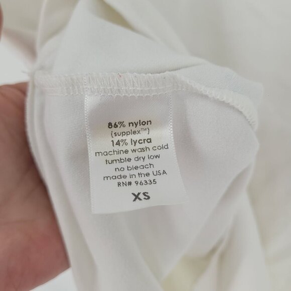 Susana Monaco womens XS white off shoulder swing top built in Made in USA - Picture 5 of 8